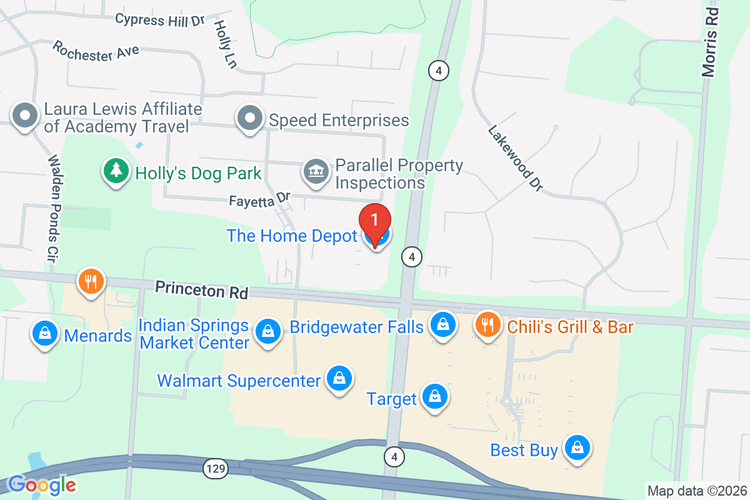 Map showing HOME DEPOT #3861 location
