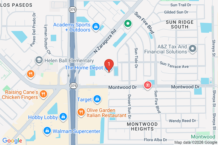 Map showing HOME DEPOT #8523 location