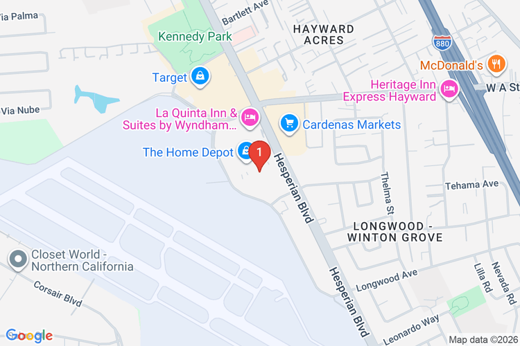 Map showing HOME DEPOT #1017 location
