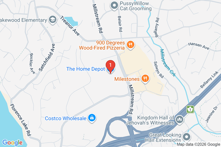 Map showing HOME DEPOT CAN #7074 location