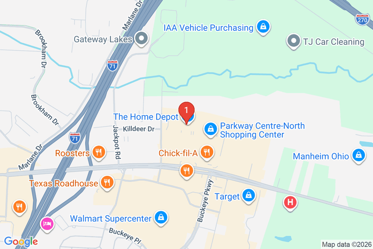 Map showing HOME DEPOT #6954 location