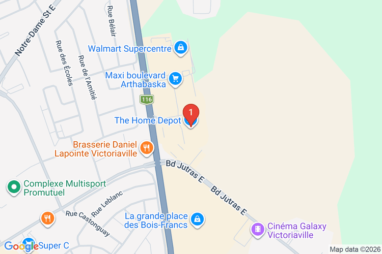 Map showing HOME DEPOT CAN #7087 location