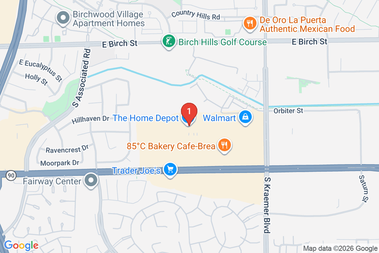 Map showing HOME DEPOT #1072 location