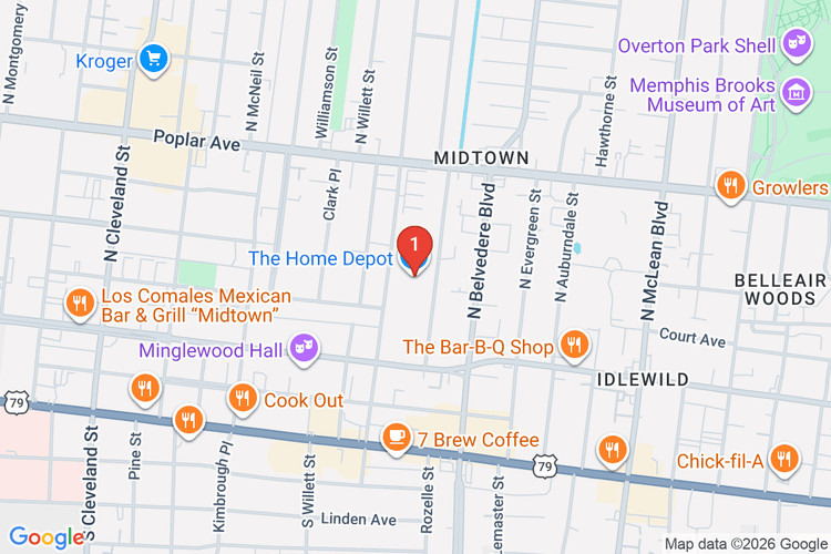 Map showing HOME DEPOT #8916 location