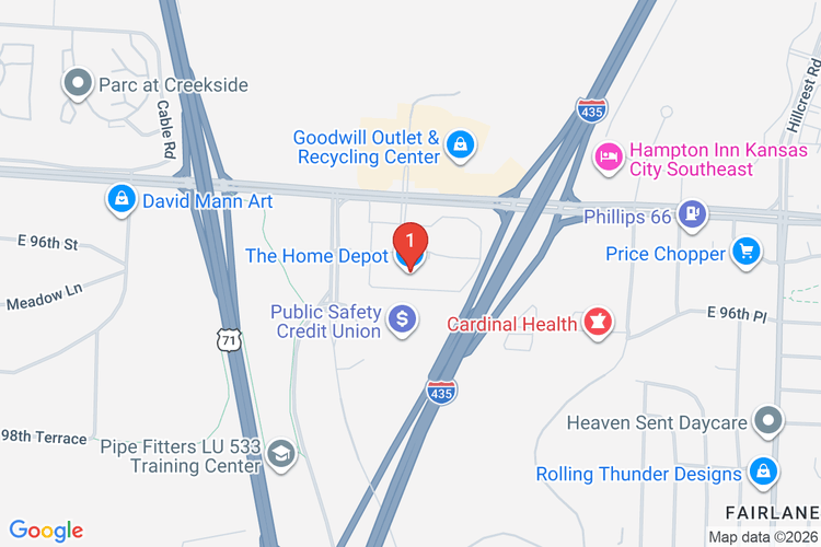 Map showing HOME DEPOT #3016 location