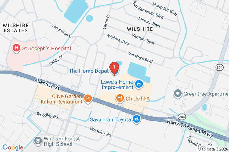 Map showing HOME DEPOT #0122 location