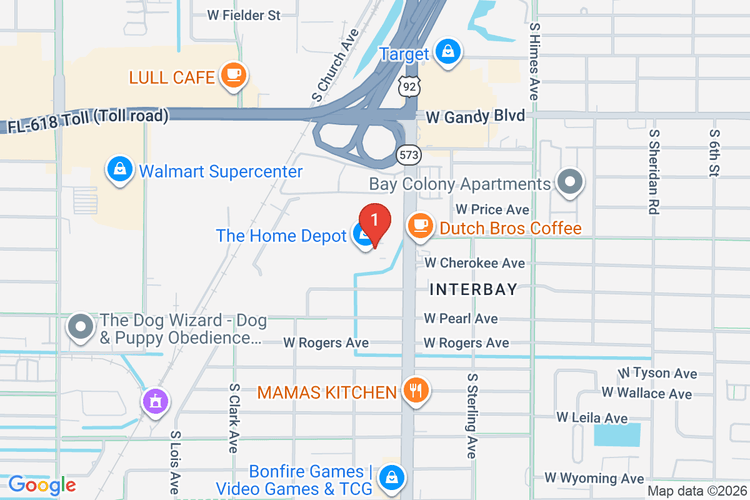 Map showing HOME DEPOT #6327 location