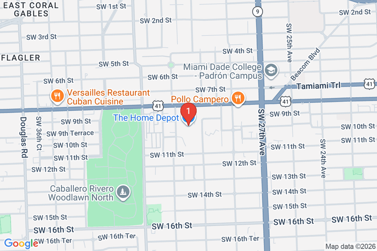 Map showing HOME DEPOT #0277 location