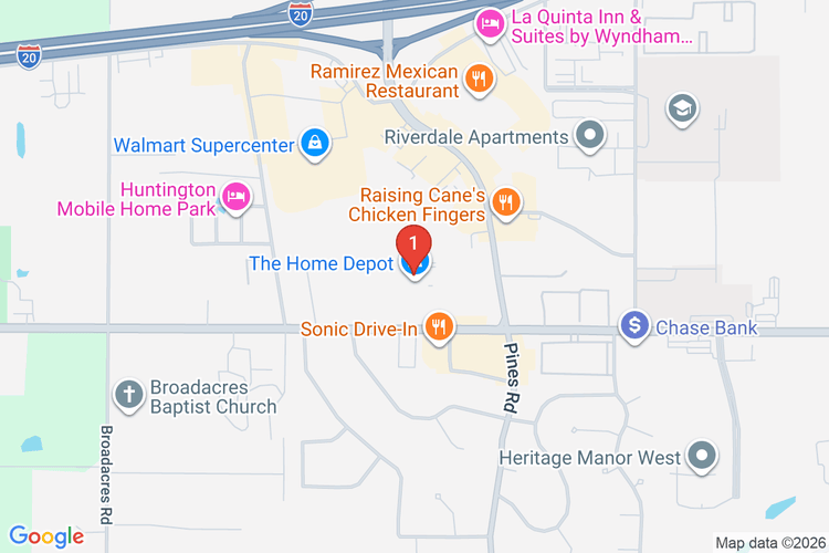 Map showing HOME DEPOT #0381 location