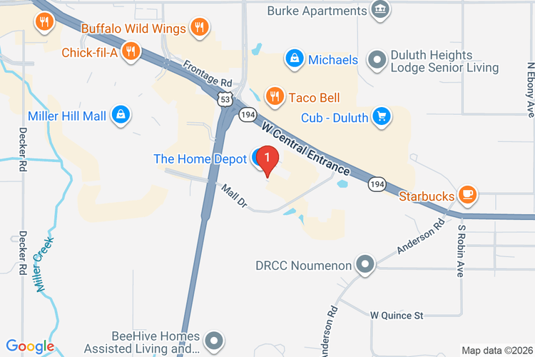Map showing HOME DEPOT #2817 location