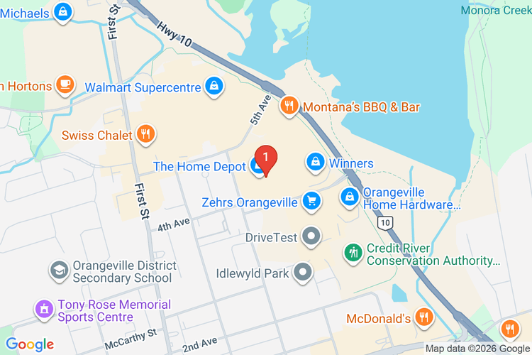 Map showing HOME DEPOT CAN #7167 location