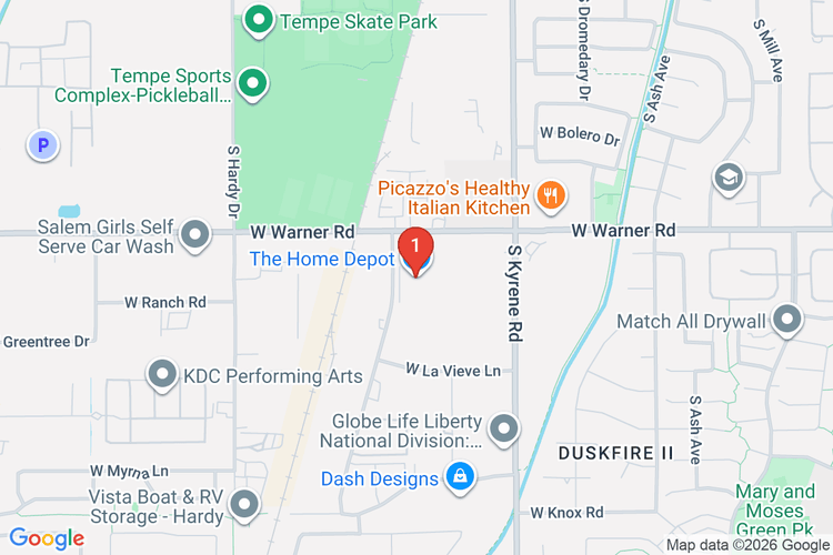 Map showing HOME DEPOT #0458 location