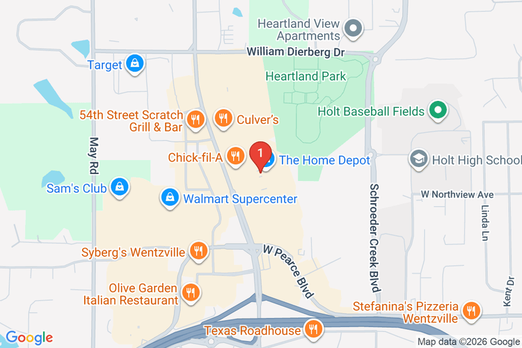 Map showing HOME DEPOT #3025 location
