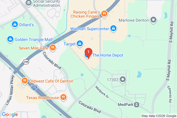 Map showing HOME DEPOT #6840 location
