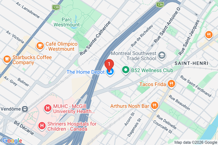 Map showing HOME DEPOT CAN #7128 location