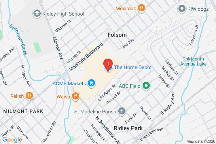 Map showing HOME DEPOT #4142 location