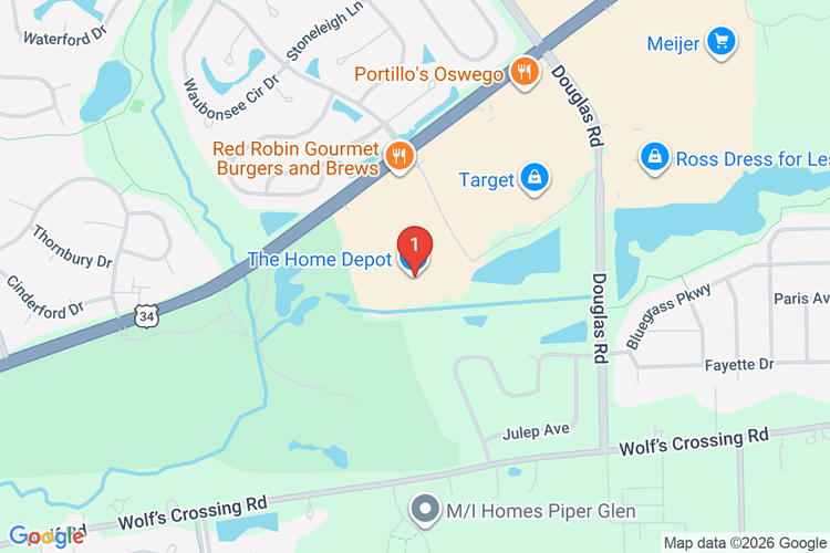 Map showing HOME DEPOT #1975 location