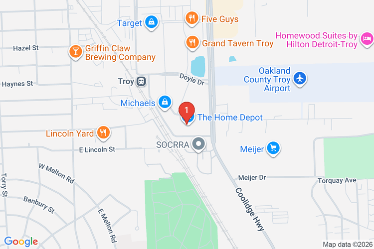 Map showing HOME DEPOT #2706 location