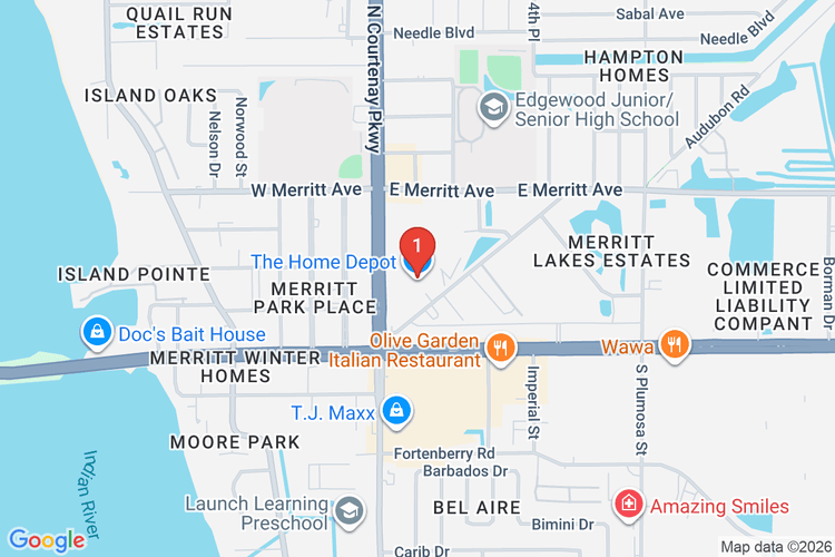 Map showing HOME DEPOT #0234 location