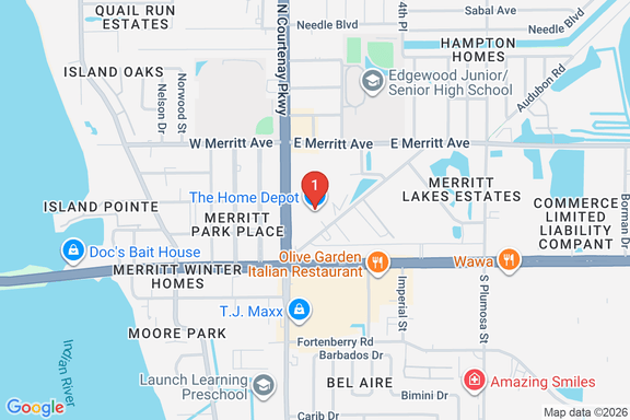 Map showing HOME DEPOT #0234 location