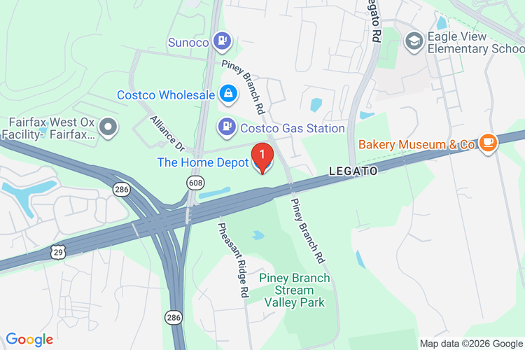 Map showing HOME DEPOT #4601 location