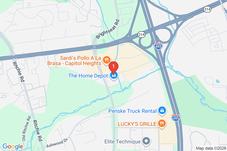Map showing HOME DEPOT #2555 location