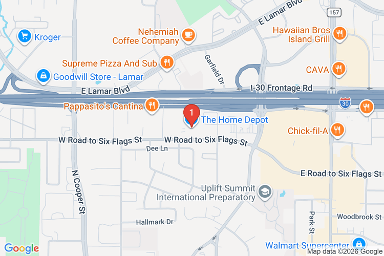 Map showing HOME DEPOT #0554 location