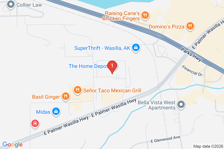 Map showing HOME DEPOT #1304 location
