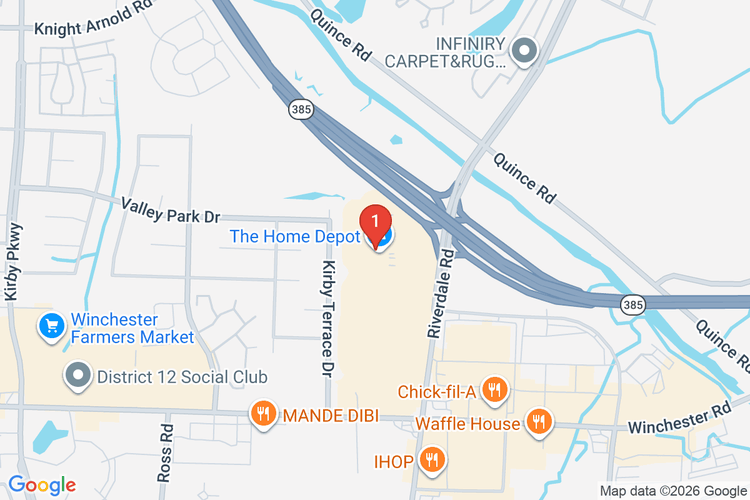 Map showing HOME DEPOT #0725 location