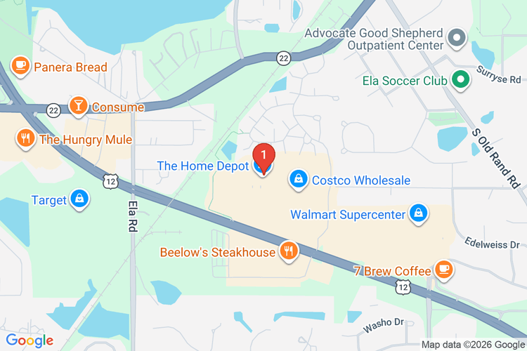 Map showing HOME DEPOT #1952 location
