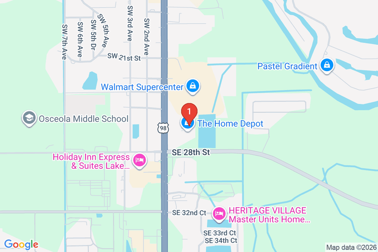 Map showing HOME DEPOT #6878 location