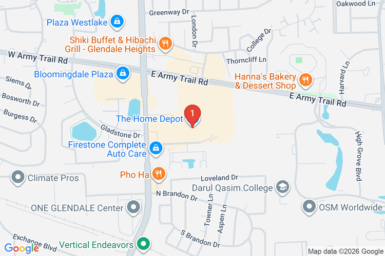 Map showing HOME DEPOT #1917 location