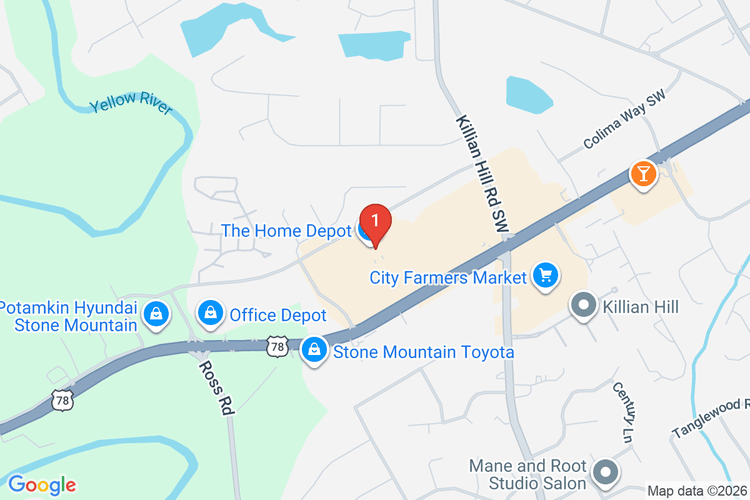 Map showing HOME DEPOT #0110 location