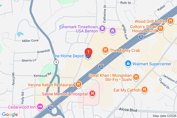 Map showing HOME DEPOT #1405 location