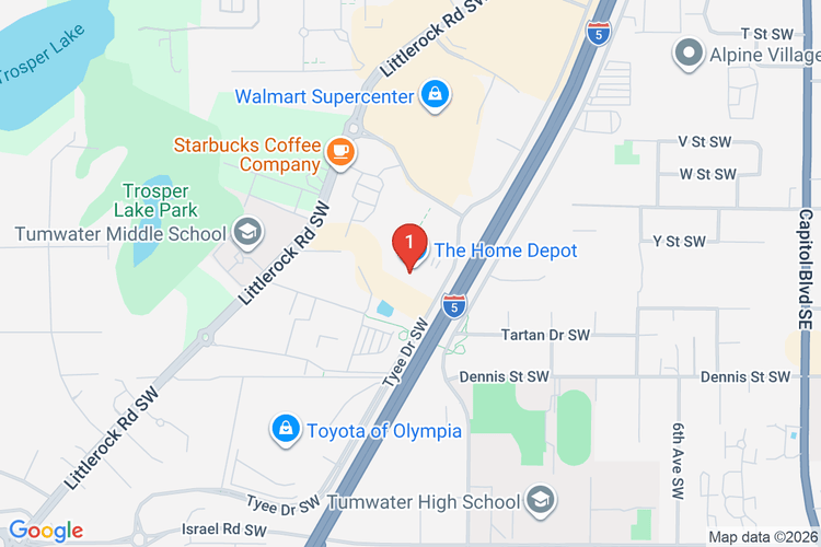 Map showing HOME DEPOT #4724 location