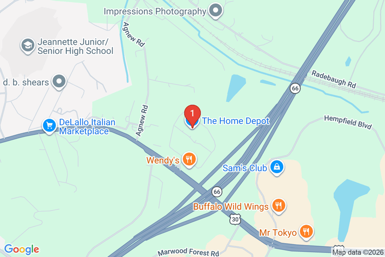 Map showing HOME DEPOT #4126 location