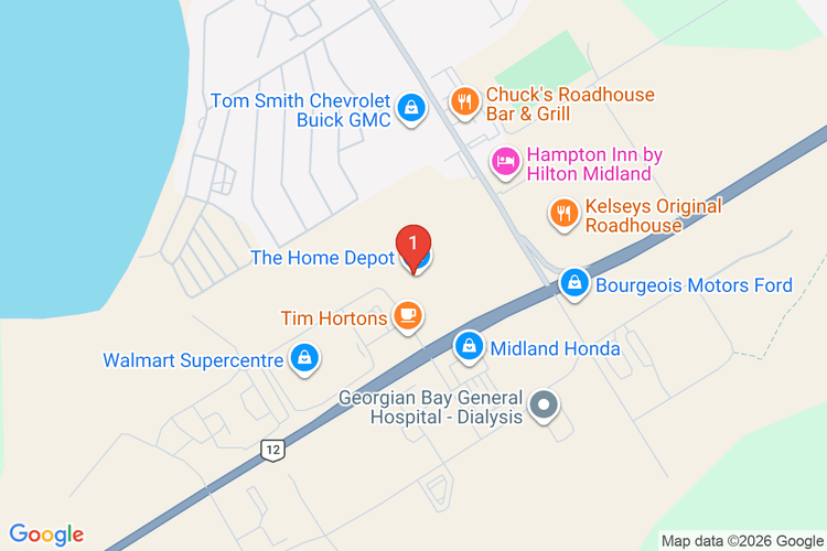 Map showing HOME DEPOT CAN #7247 location