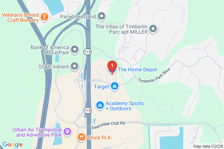 Map showing HOME DEPOT #0226 location