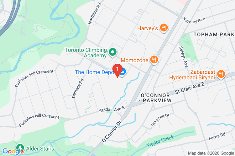 Map showing HOME DEPOT CAN #7012 location