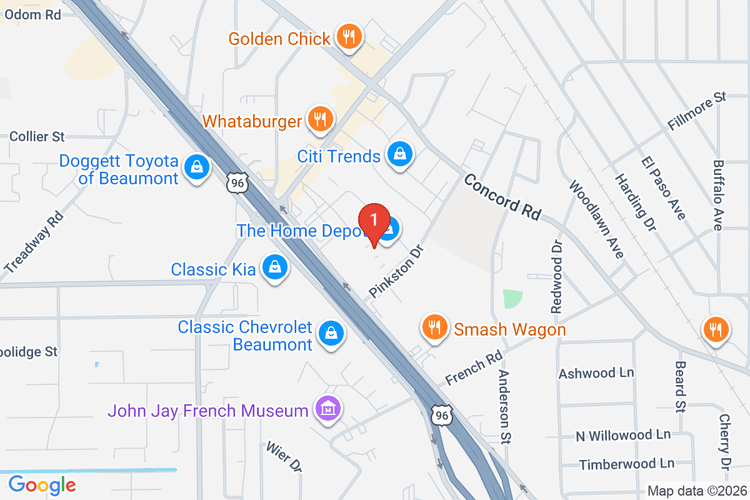 Map showing HOME DEPOT #0501 location