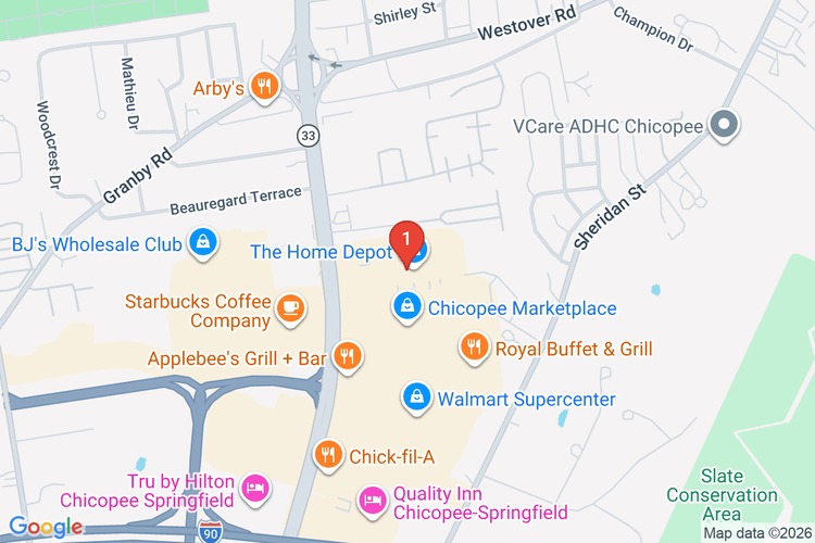 Map showing HOME DEPOT #2610 location