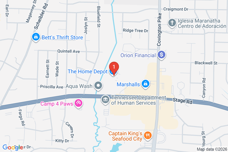 Map showing HOME DEPOT #0737 location