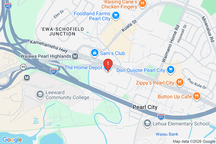 Map showing HOME DEPOT #1702 location