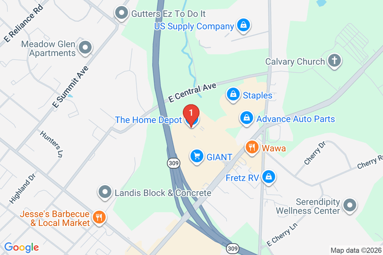 Map showing HOME DEPOT #4158 location