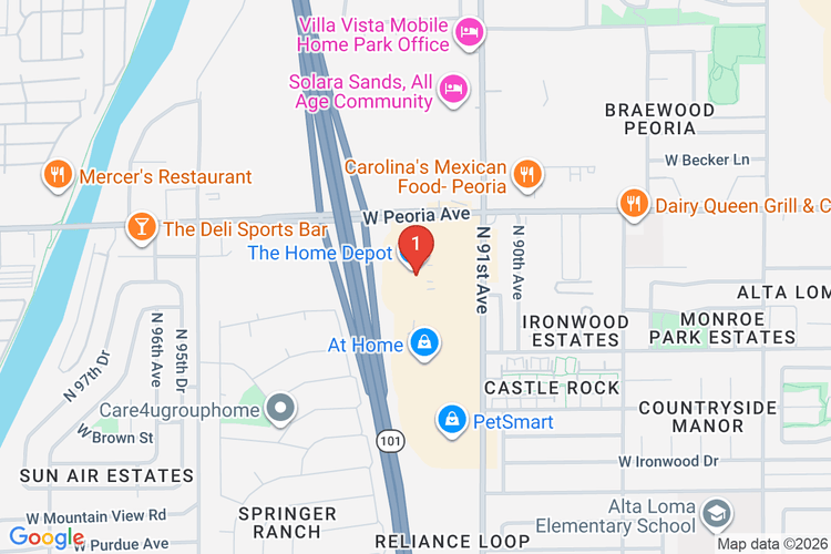 Map showing HOME DEPOT #0453 location