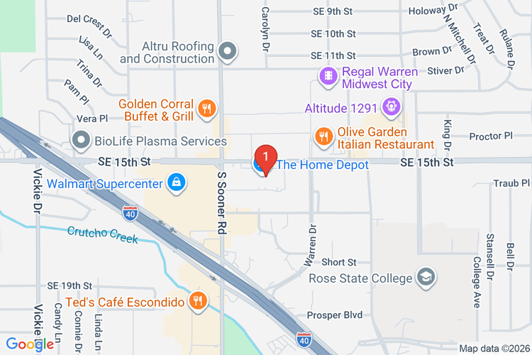 Map showing HOME DEPOT #3911 location