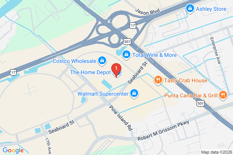Map showing HOME DEPOT #1116 location