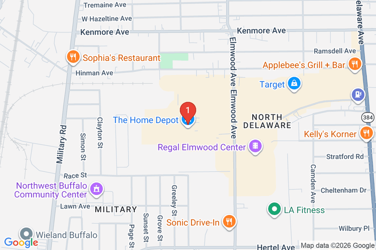 Map showing HOME DEPOT #1234 location
