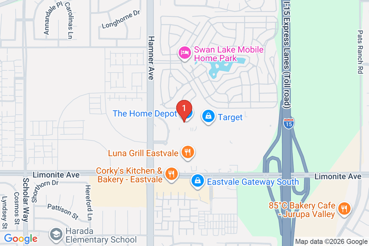 Map showing HOME DEPOT #1084 location