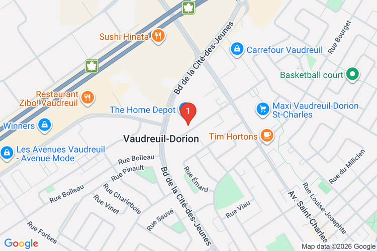 Map showing HOME DEPOT CAN #7187 location